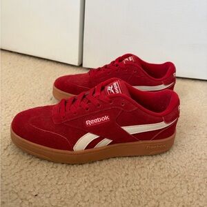 Reebok Suede Red and White Sneakers